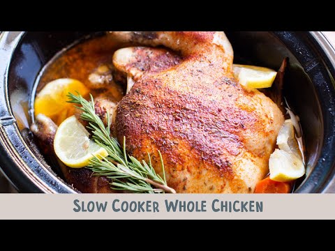Slow Cooker Whole Chicken {much better than buying a rotisserie chicken!}