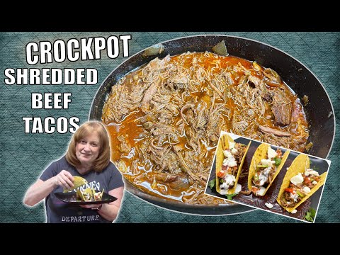 SHREDDED BEEF TACOS CROCKPOT RECIPE | Slow Cooker Recipe using a Roast