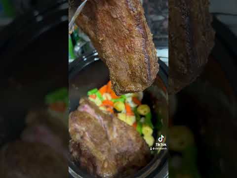 Pot Roast Beef slow cooked in Crock Pot
