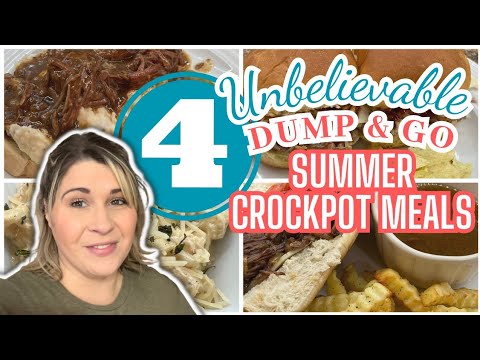 4 UNBELIEVABLE Dump & Go SUMMER Crockpot Recipes that YOU WILL Want on REPEAT! | QUICK & EASY MEALS