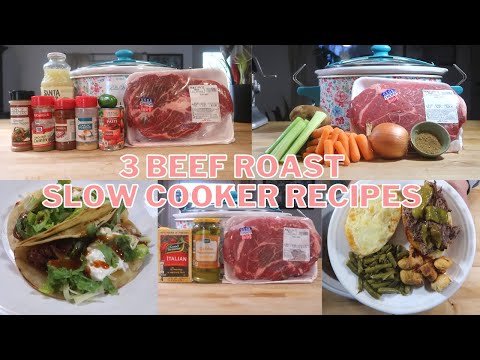 THREE SLOW COOKER BEEF ROAST RECIPES | FALL CROCKPOT MEALS | CROCKTOBER