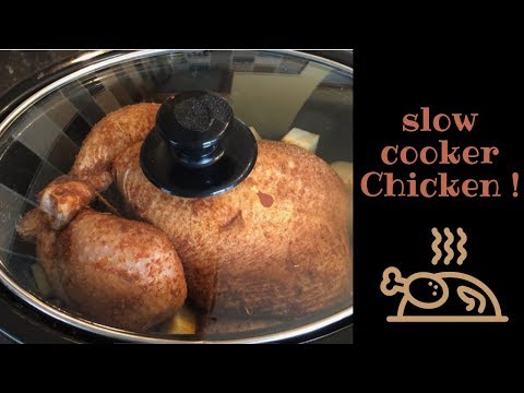 Slow cooker whole roast chicken recipe :) Cook with me!