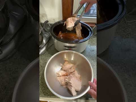 How to Cook Pork Loin in Slow Cooker for Pulled Pork Barbecue Sandwiches.