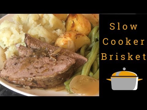 Slow cooker pot roast beef brisket :) Cook with me!