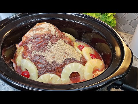 Pineapple Ham Recipe | EASY Slow Cooker Ham Recipe | Simply Mama Cooks
