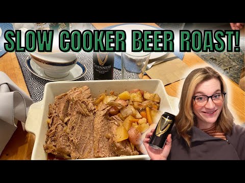 SLOW COOKER ROAST MADE WITH BEER! EASY CROCK POT DINNER!