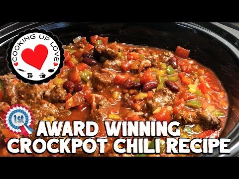 Crockpot Chili Recipe – Award Winning Chili Recipe | Potluck Recipes | Cooking Up Love